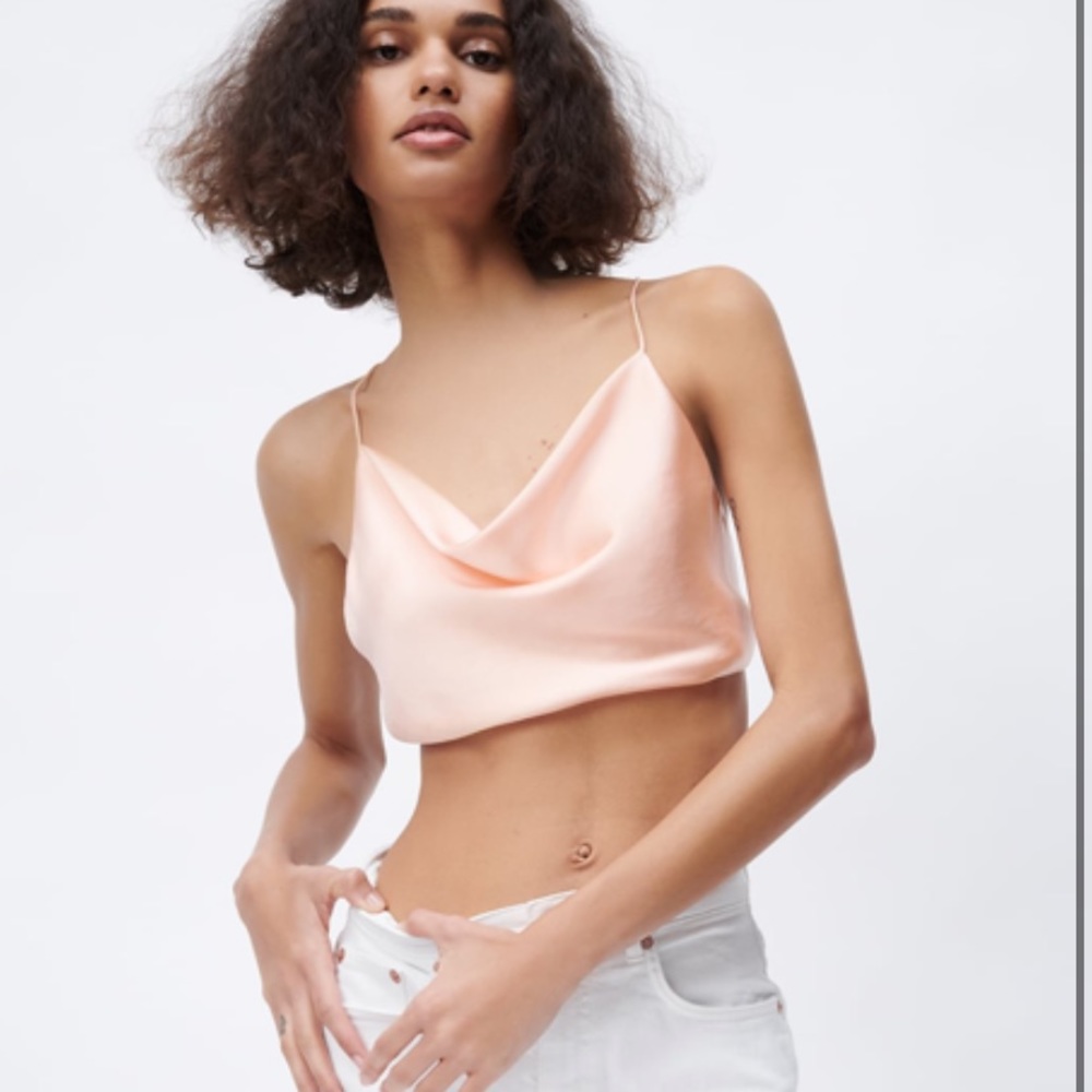 Zara satin crop top